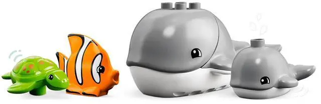 Alt view image 3 of 5 - international version duplo Series 10972 Wild Animals of the Ocean Number of parts 32 Suitable for age 2+ toy building blocks