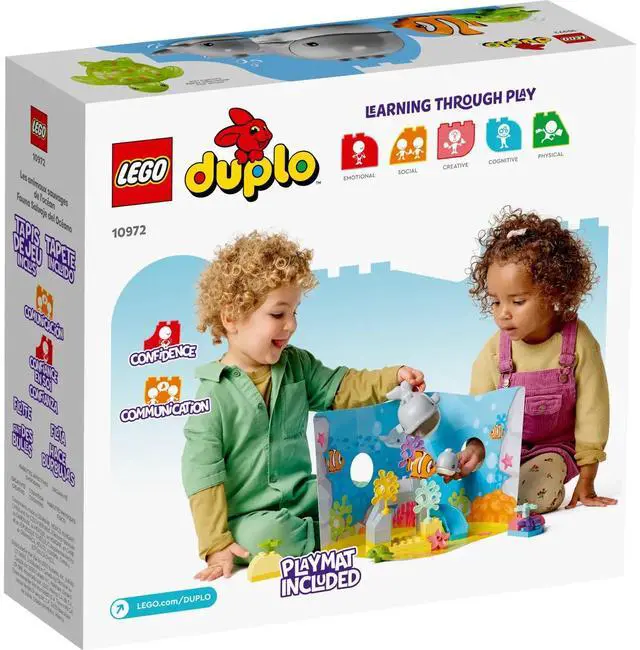 Alt view image 5 of 5 - international version duplo Series 10972 Wild Animals of the Ocean Number of parts 32 Suitable for age 2+ toy building blocks