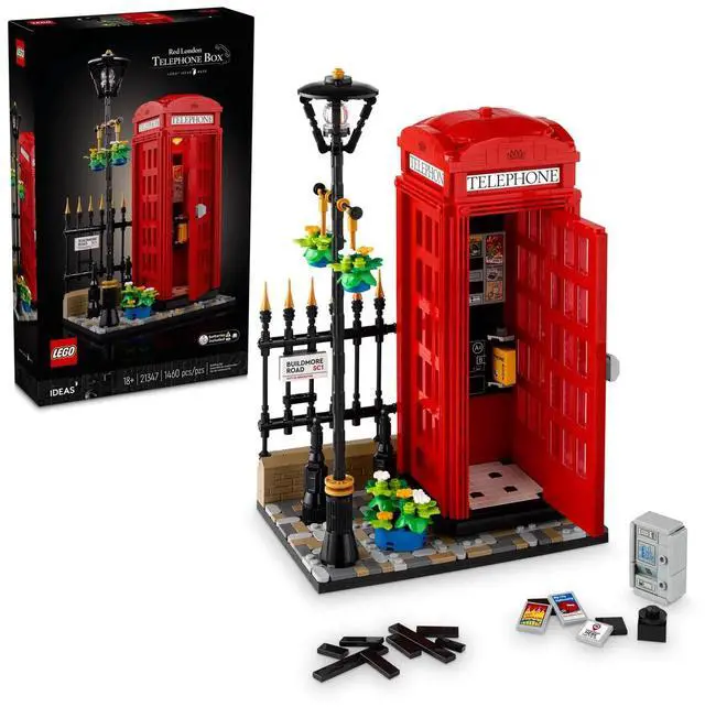 Alt view image 2 of 5 - international version Ideas Series 21347 Red London Telephone Box Number of parts 1460 Suitable for age 18+ toy building blocks