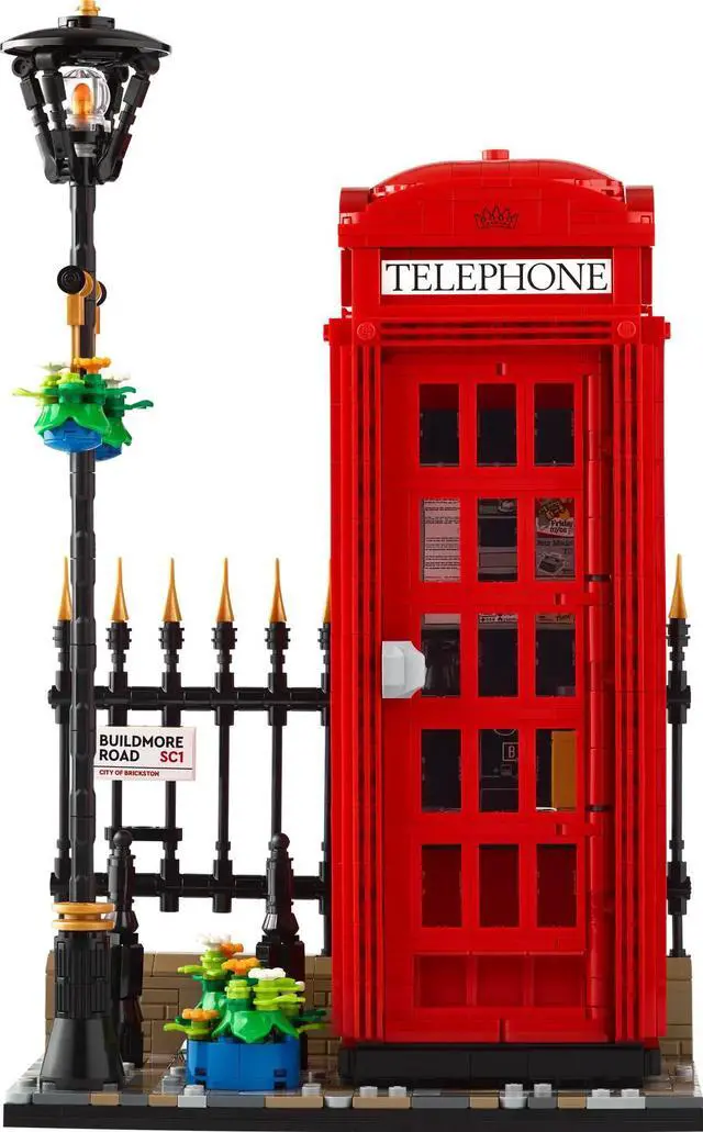 Alt view image 3 of 5 - international version Ideas Series 21347 Red London Telephone Box Number of parts 1460 Suitable for age 18+ toy building blocks