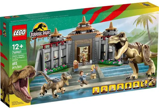 Alt view image 2 of 5 - international version jurassic world Series 76961 Visitor Center: T. rex & Raptor Attack Number of parts 693 Suitable for age 12+ toy building blocks