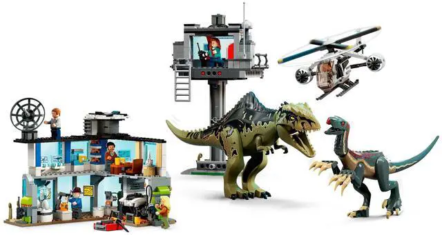 Alt view image 3 of 5 - international version jurassic world Series 76949 Giganotosaurus & Therizinosaurus Attack Number of parts 810 Suitable for age 9+ toy building blocks