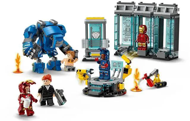 Alt view image 3 of 5 - international version marvel Series 76315 Iron Man's Laboratory: Hall of Armor Number of parts 384 Suitable for age 8+ toy building blocks