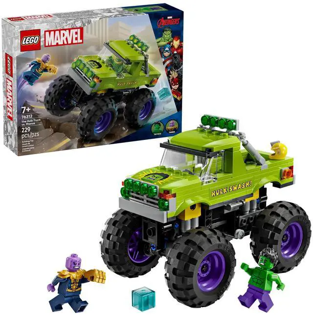 Alt view image 2 of 5 - international version marvel Series 76312 The Hulk Truck vs. Thanos Number of parts 229 Suitable for age 7+ toy building blocks