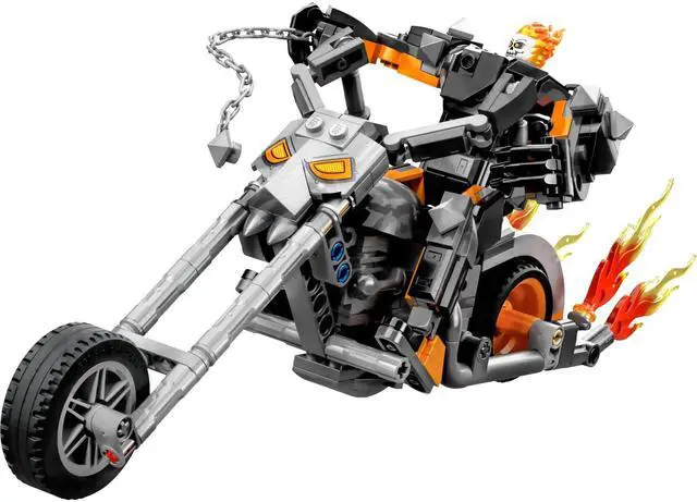Main image of international version marvel Series 76245 Ghost Rider Mech & Bike Number of parts 264 Suitable for age 7+ toy building blocks