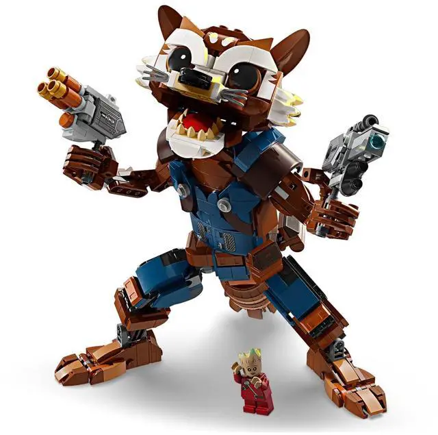 Main image of international version marvel Series 76282 Rocket & Baby Groot Number of parts 566 Suitable for age 10+ toy building blocks