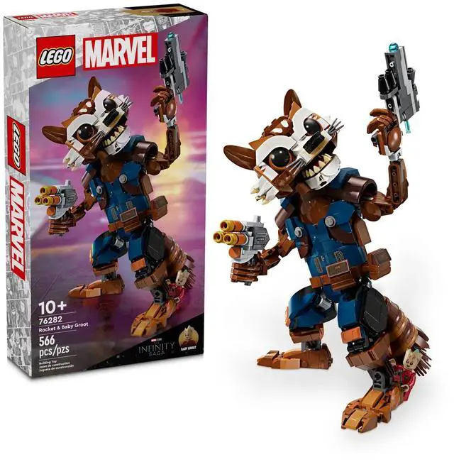 Alt view image 2 of 5 - international version marvel Series 76282 Rocket & Baby Groot Number of parts 566 Suitable for age 10+ toy building blocks