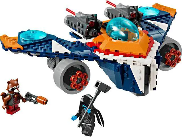 Main image of international version marvel Series 76278 Rocket's Warbird vs. Ronan Number of parts 290 Suitable for age 8+ toy building blocks