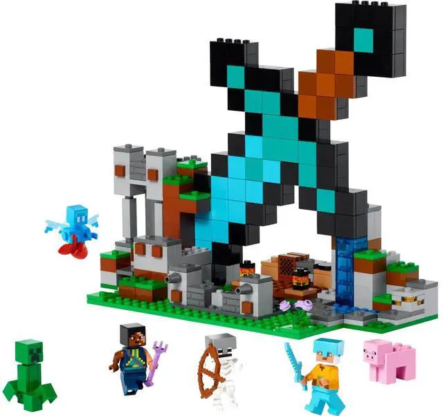 Main image of international version minecraft Series 21244 The Sword Outpost Number of parts 427 Suitable for age 8+ toy building blocks