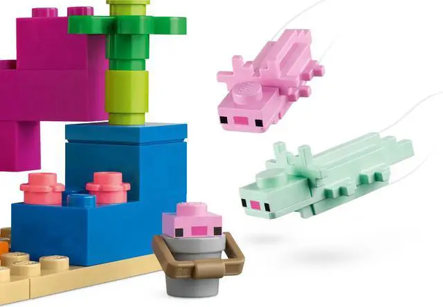 Alt view image 4 of 5 - international version minecraft Series 21247 The Axolotl House Number of parts 242 Suitable for age 7+ toy building blocks