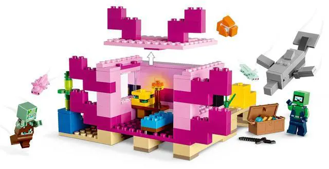 Alt view image 3 of 5 - international version minecraft Series 21247 The Axolotl House Number of parts 242 Suitable for age 7+ toy building blocks