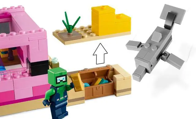 Alt view image 5 of 5 - international version minecraft Series 21247 The Axolotl House Number of parts 242 Suitable for age 7+ toy building blocks