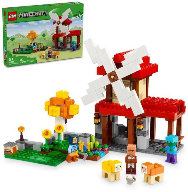 Alt view image 2 of 5 - international version minecraft Series 21262 The Windmill Farm Number of parts 462 Suitable for age 8+ toy building blocks