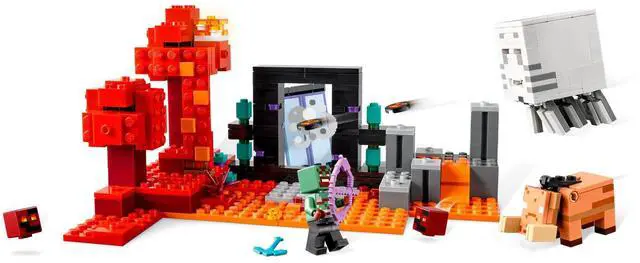 Alt view image 3 of 5 - international version minecraft Series 21255 The Nether Portal Ambush Number of parts 352 Suitable for age 8+ toy building blocks