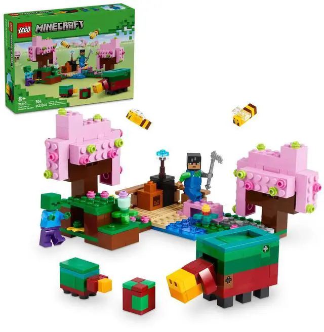 Alt view image 2 of 5 - international version minecraft Series 21260 The Cherry Blossom Garden Number of parts 304 Suitable for age 8+ toy building blocks
