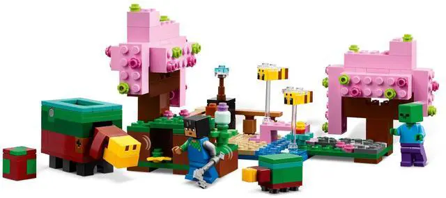 Alt view image 3 of 5 - international version minecraft Series 21260 The Cherry Blossom Garden Number of parts 304 Suitable for age 8+ toy building blocks