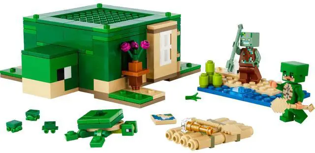 Main image of international version minecraft Series 21254 The Turtle Beach House Number of parts 234 Suitable for age 8+ toy building blocks