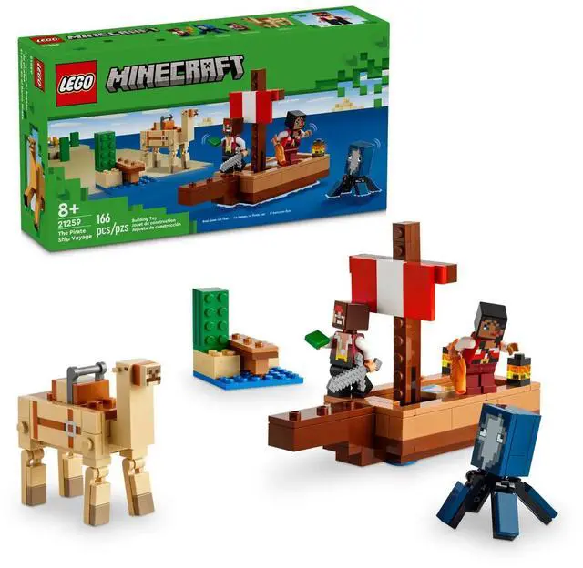Alt view image 2 of 5 - international version minecraft Series 21259 The Pirate Ship Voyage Number of parts 166 Suitable for age 8+ toy building blocks