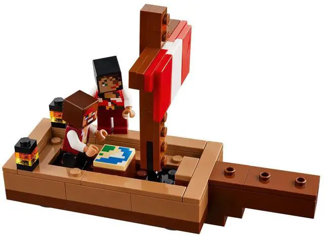 Alt view image 4 of 5 - international version minecraft Series 21259 The Pirate Ship Voyage Number of parts 166 Suitable for age 8+ toy building blocks
