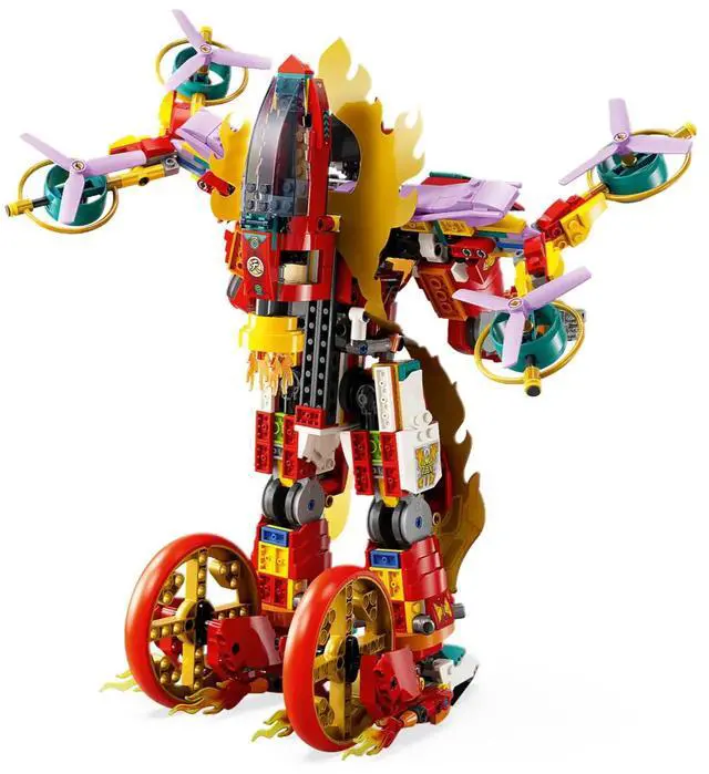 Alt view image 4 of 5 - international version monkie kid Series 80057 Nezha's Ring of Fire Mech Number of parts 1163 Suitable for age 9+ toy building blocks