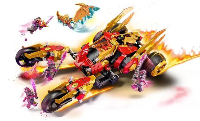 Alt view image 4 of 5 - international version ninjago Series 71773 Kais Golden Dragon Raider Number of parts 624 Suitable for age 8+ toy building blocks
