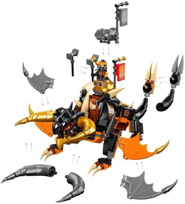 Alt view image 4 of 5 - international version ninjago Series 71782 Coles Earth Dragon EVO Number of parts 285 Suitable for age 7+ toy building blocks
