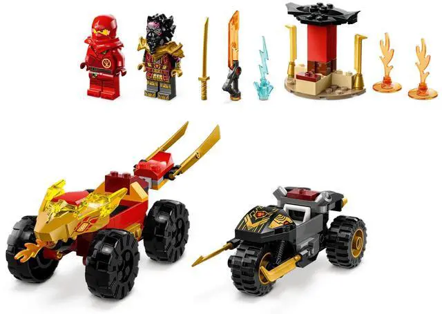 Alt view image 4 of 5 - international version ninjago Series 71789 Kai and Ras's Car and Bike Battle Number of parts 103 Suitable for age 4+ toy building blocks