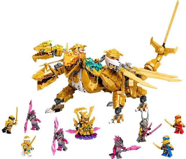 Main image of international version ninjago Series 71774 Lloyds Golden Ultra Dragon Number of parts 989 Suitable for age 9+ toy building blocks