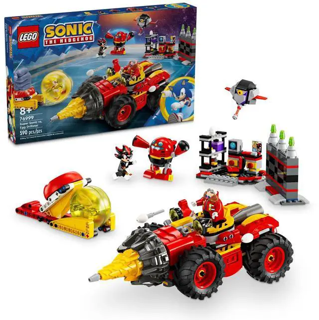 Alt view image 2 of 5 - international version sonic the hedgehog Series 76999 Super Sonic vs. Egg Drillster Number of parts 590 Suitable for age 8+ toy building blocks