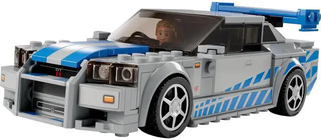 Main image of international version speed champions Series 76917 2 Fast 2 Furious Nissan Skyline GT-R (R34) Number of parts 319 Suitable for age 9+ toy building blocks