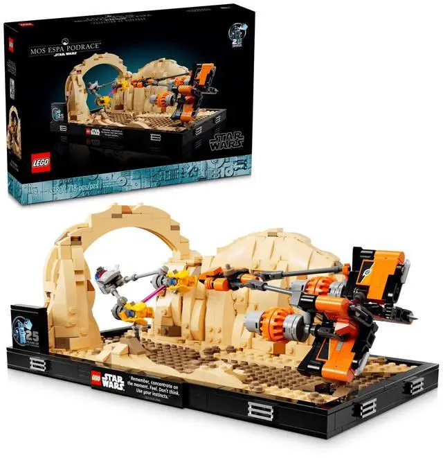 Alt view image 2 of 5 - international version star wars Series 75380 Mos Espa Podrace Diorama Number of parts 718 Suitable for age 18+ toy building blocks