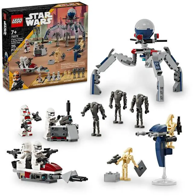 Alt view image 2 of 5 - international version star wars Series 75372 Clone Trooper & Battle Droid Battle Pack Number of parts 215 Suitable for age 7+ toy building blocks