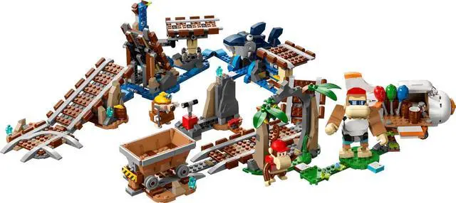 Main image of international version super mario Series 71425 Diddy Kong's Mine Cart Ride Expansion Set Number of parts 1157 Suitable for age 8+ toy building blocks