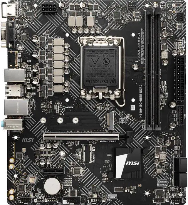 Main image of MSI H610M BOMBER DDR4 1700 3200(MAX) 1x Intel® I219V Gigabit LAN controller Mirco-ATX Motherboards
