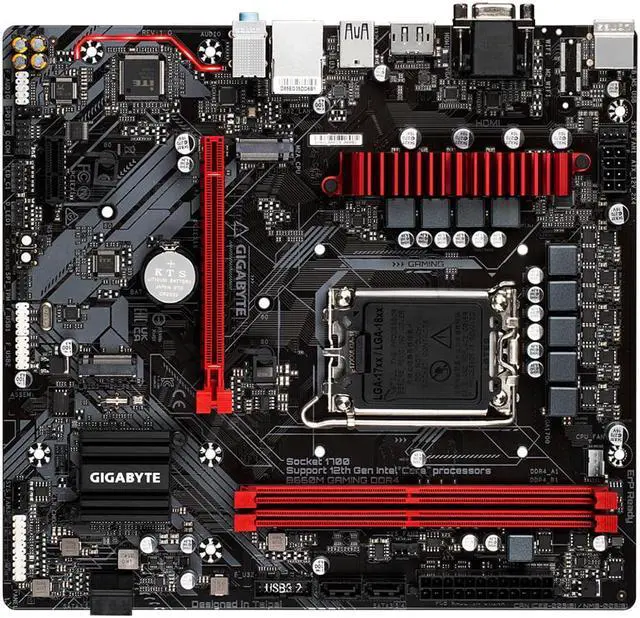 Alt view image 5 of 5 - GIGABYTE B660M GAMING DDR4 LGA 1700 Intel 12th mATX Motherboard, with Phases Hybrid Digital VRM with MOS Heatsink, 2 x PCIe 4.0 M.2, 2.5GbE LAN, Rear USB 3.2 Gen 1 Type-C, RGB FUSION 2.0, Motherboards