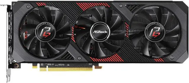 Main image of ASRock AMD Radeon RX 5600 XT Phantom Gaming D3 6G OC 92-bit GDDR6 3 x DisplayPort / 1 x HDMI 1750* MHz / 14 Gbps* Video Cards