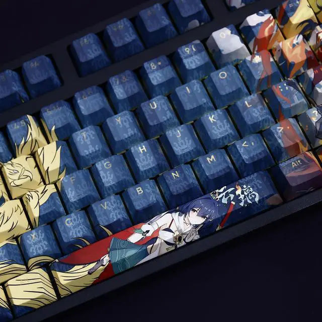 Alt view image 3 of 7 - Honkai: Star Rail Yunli translucency PBT heat-sublimation keycaps 108key Cherry Height