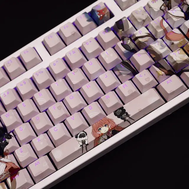 Alt view image 4 of 7 - WuWa Encore translucency PBT heat-sublimation keycaps 108key Cherry Height