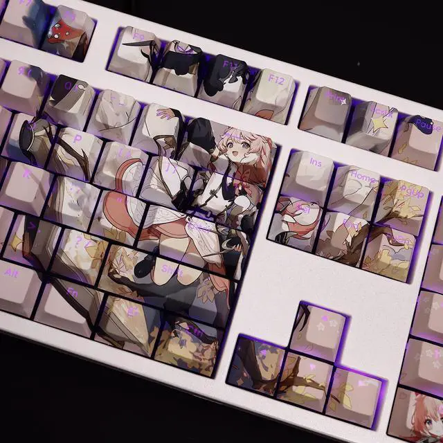 Alt view image 5 of 7 - WuWa Encore translucency PBT heat-sublimation keycaps 108key Cherry Height