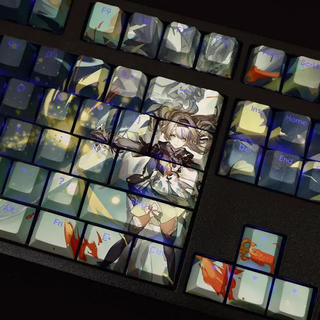 Alt view image 2 of 5 - Honkai: Star Rail Firefly translucency PBT heat-sublimation keycaps 108key Cherry Height