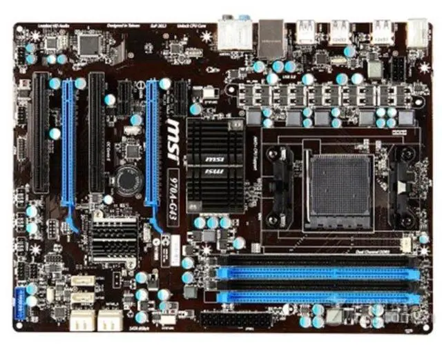 Main image of MSI 970A-G43 AMD 970 Chipset DDR3 AM3+ Socket Desktop Motherboard