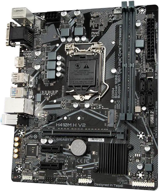 Alt view image 3 of 4 - GIGABYTE H410M H V2 LGA 1200 Intel H470 DDR4 64 GB Micro ATX