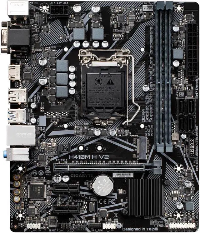 Main image of GIGABYTE H410M H V2 LGA 1200 Intel H470 DDR4 64 GB Micro ATX