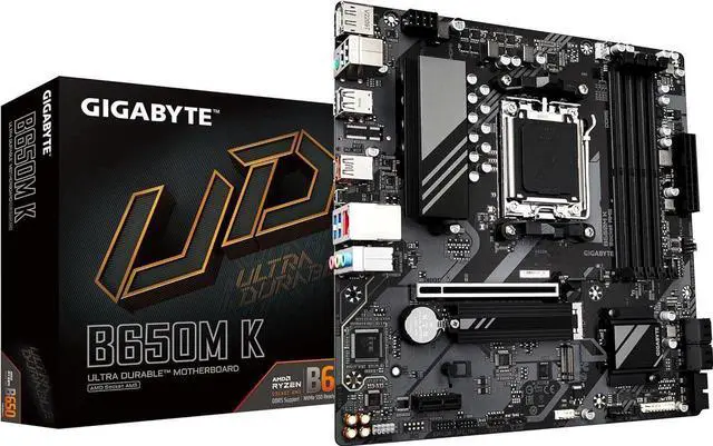 Main image of GIGABYTE B650M K Socket AM5 AMD B650 DDR5 192GB Micro ATX