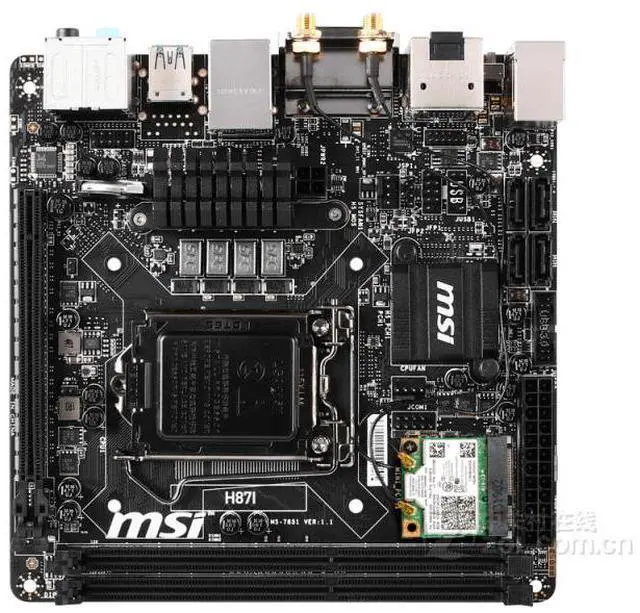 Alt view image 4 of 4 - Msi H87I LGA1150 DDR3 16GB PCI-E3.0 SATA3 USB2.0/3.0 DVI+DisplayPort M-ITX