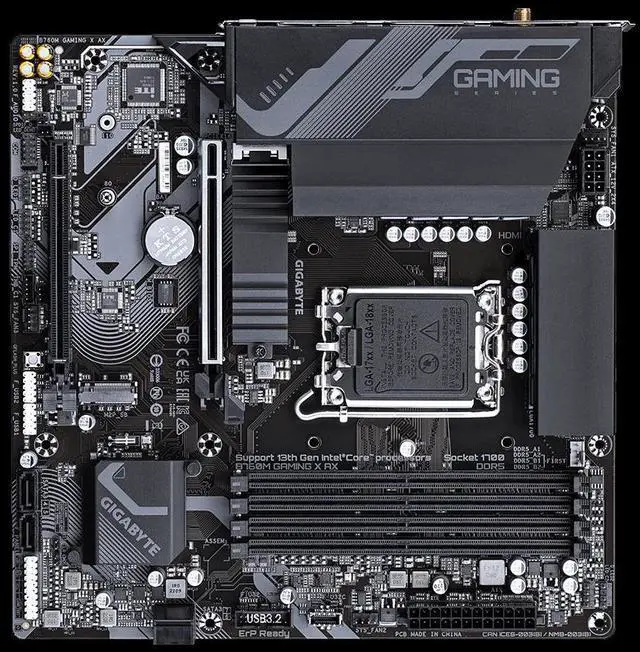 Alt view image 4 of 4 - GIGABYTE B760M GAMING X AX LGA 1700 Intel B760 DDR5 192GB Micro ATX