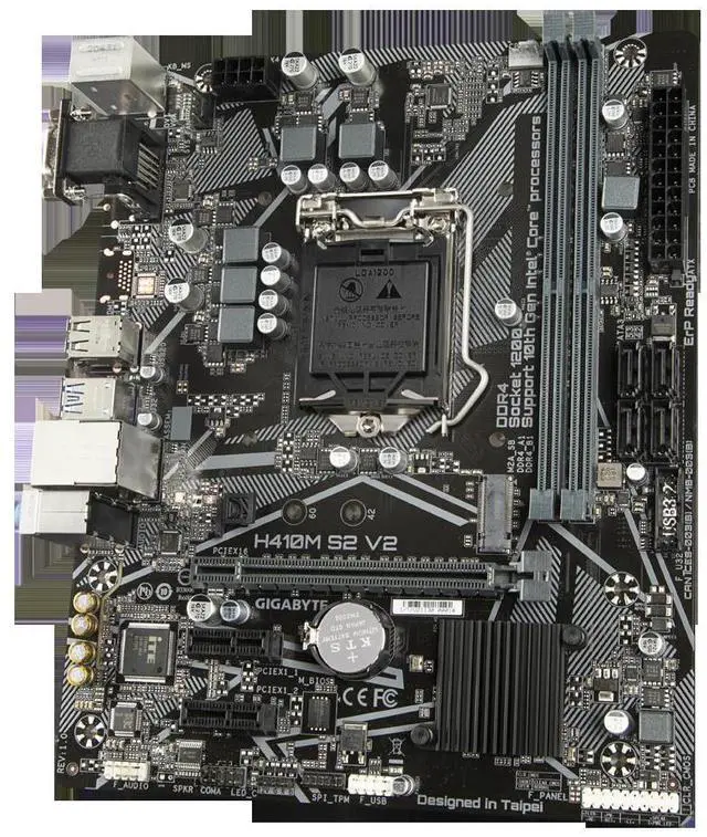 Alt view image 2 of 3 - GIGABYTE H410M S2 V2 LGA1200 Intel H410 DDR4 64GB Micro ATX