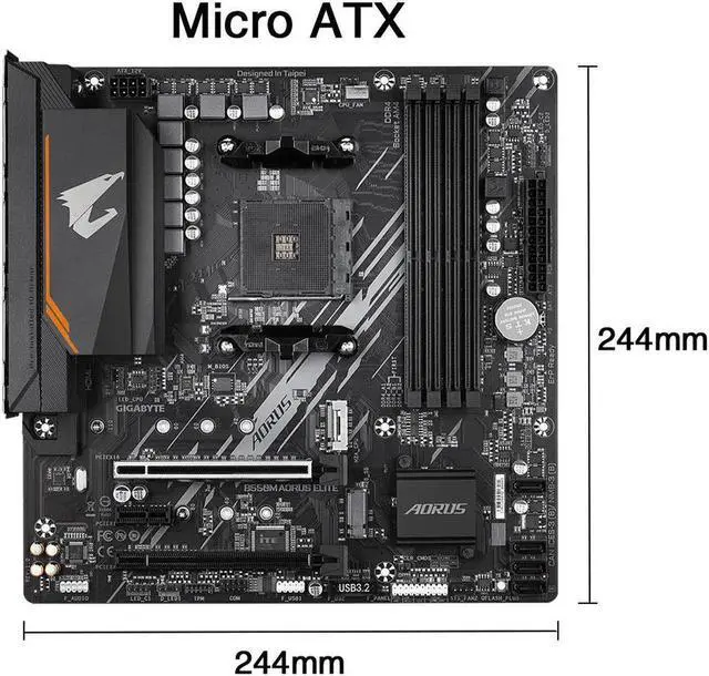 Alt view image 5 of 5 - GIGABYTE B550M ELITE AMD AM4 AMD B550 DDR4 128 GB ATX