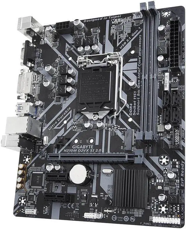 Alt view image 2 of 4 - GIGABYTE H310M-D2VX SI 2.0 LGA 1151 Intel H310 DDR4 32 GB Micro ATX