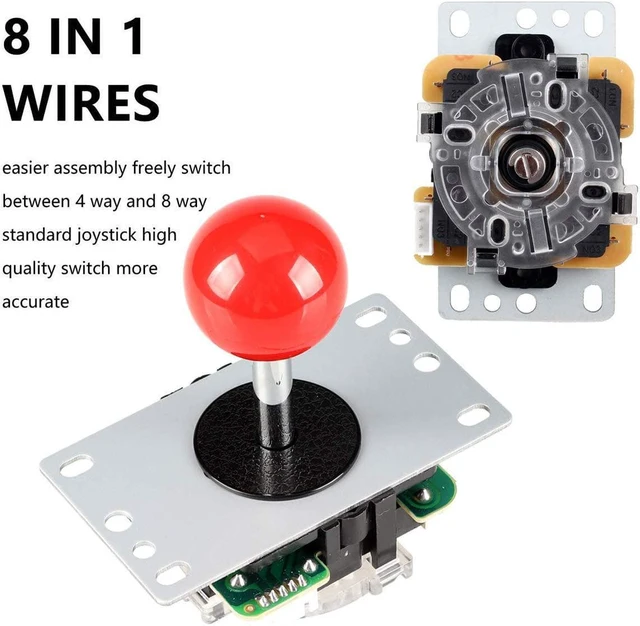 Alt view image 3 of 7 - EG STARTS 2 Player Arcade Contest DIY Kits USB Encoder To PC Joystick + 8 Ways Sticker + Chrome LED Illuminated Push Button 1 & 2 Player Coin Buttons For Arcade Mame Raspberry Pi 2 3 3B Games